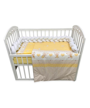 Textil komplet posteljina za krevetac za bebe pletenica Baby Bear Yellow - 120x60 cm